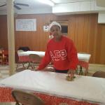 Soror Farr-Smith Making Sure the Tables are Ready